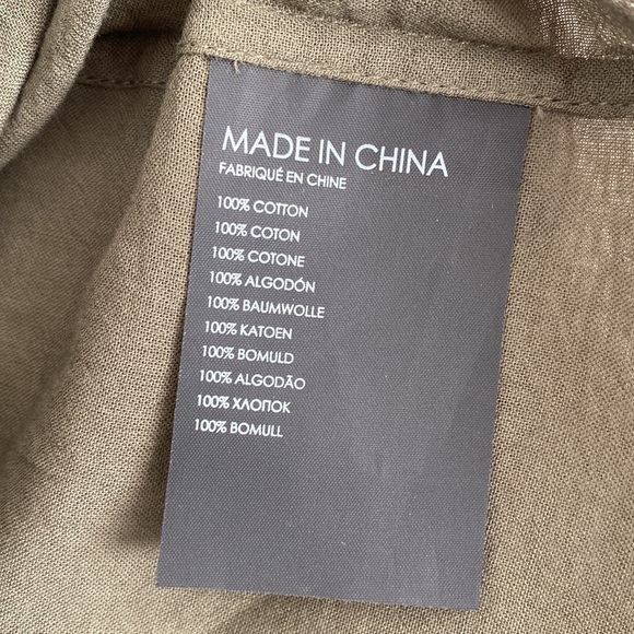 Club Monaco Womens Utility Cotton Military Button Down Shirt Olive Green Sz SP - Picture 10 of 10